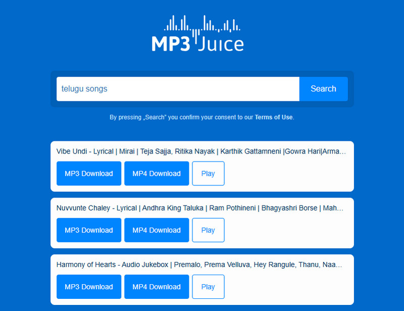 mp3juices interface