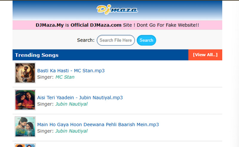 djmaza interface