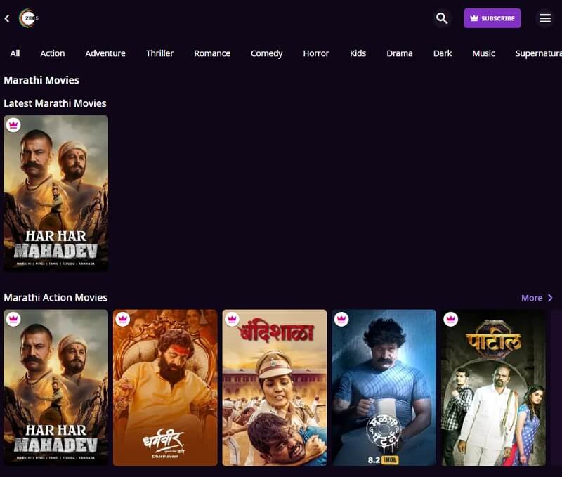 zee5 main interface
