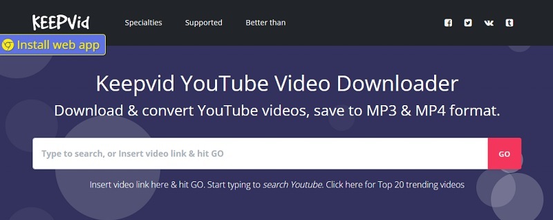 y2mate alternative - keepvid