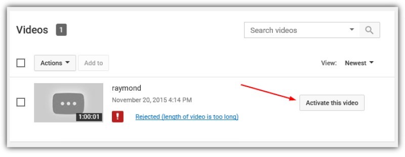 youtube abandoned activate video