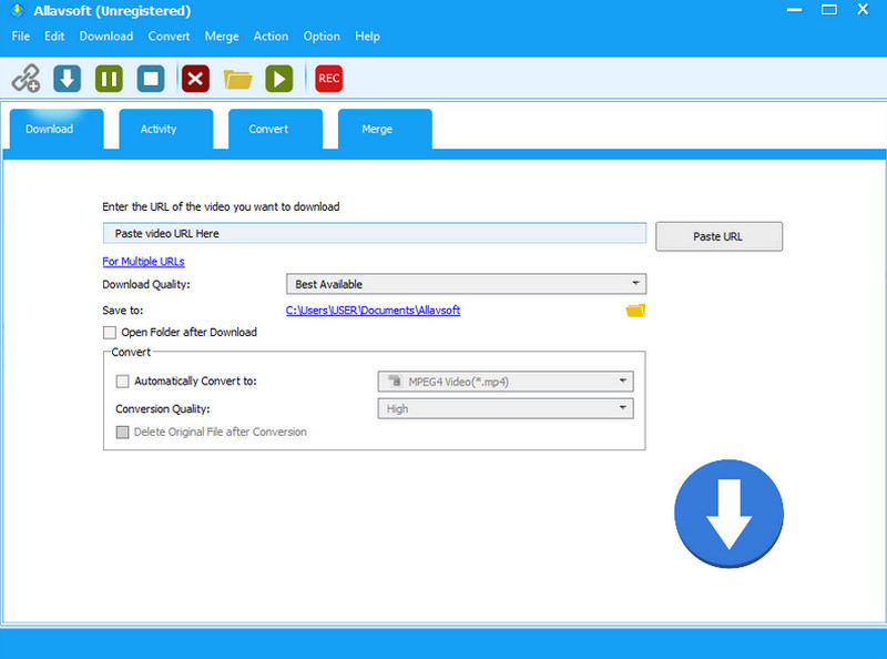 allavsoft program interface