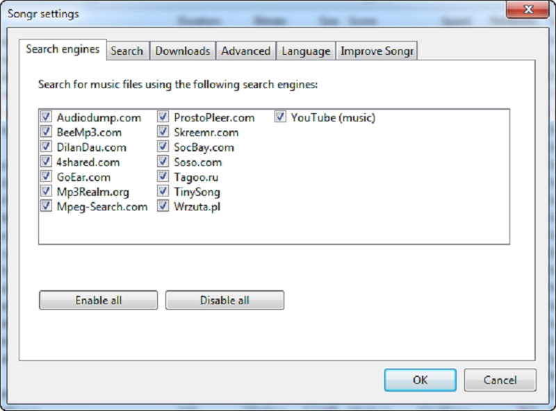 songr program interface