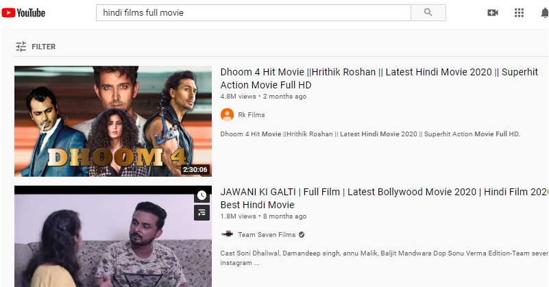 youtube homepage