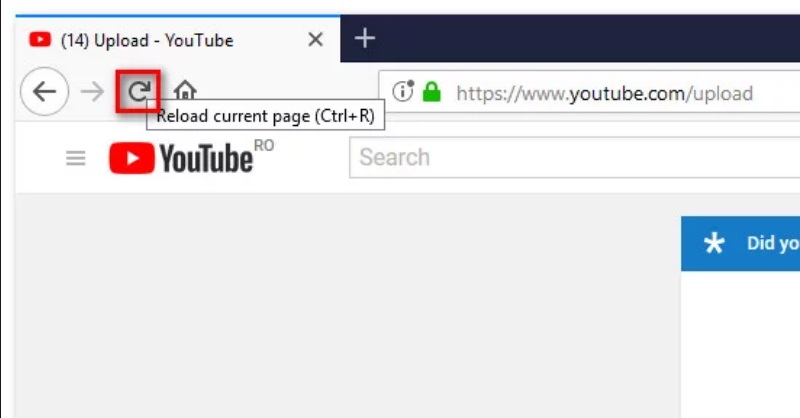 youtube invalid response received refresh