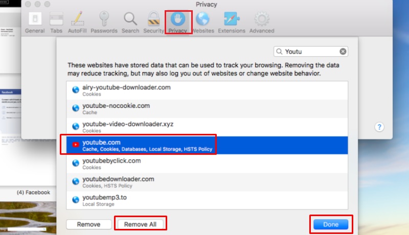 youtube not working safari delete youtube data
