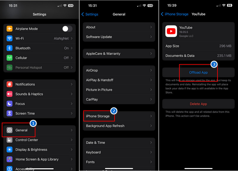 clear the youtube cache on iphone