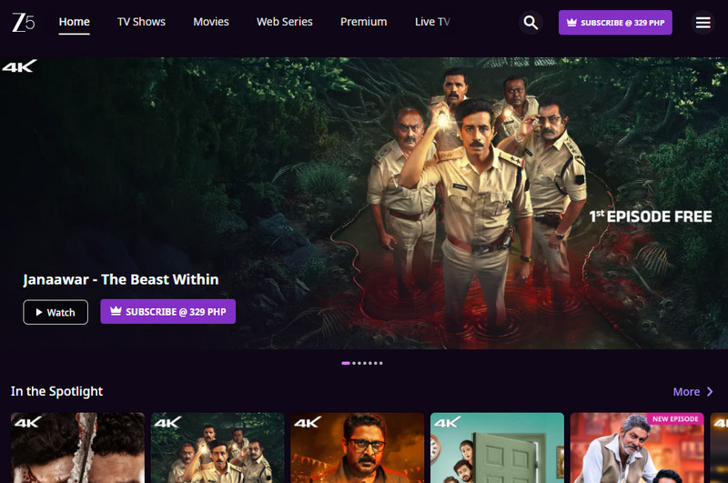 zee5 homepage